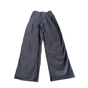 Alo Black Pleated Wide Leg Pants Small Elastic Waist Workwear City Chic Modern